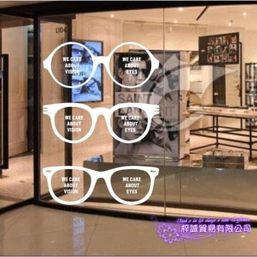 Glasses Optical Sticker Eye Care Shop Decal Store Posters Vinyl Wall Decals Parede Decor Mural Sticker Optical Glass Decal