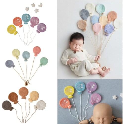 1-11 Pcs Baby Wool Felt Balloon/Cloud Decorations Newborn Photography Props Infant Photo Shooting Accessories