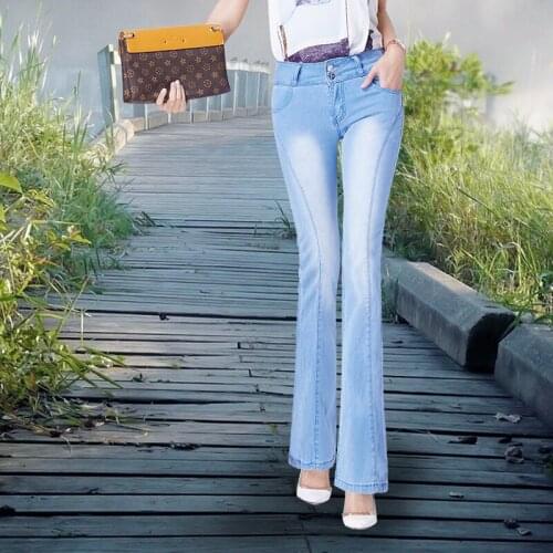 Womens jeans summer Slim High waist Flare Pants Full Length jeans 30NF008