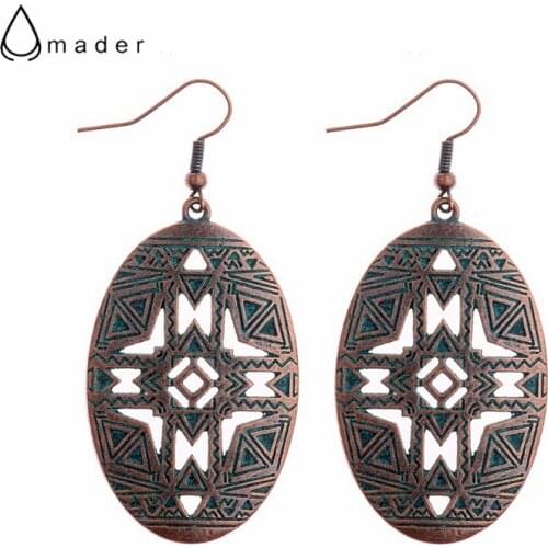 Amader National Style Hollow Cross Pattern Women Earrings 2017 Bohemian Style Retro Charm Jewelry Ladies Party Earrings HQE558