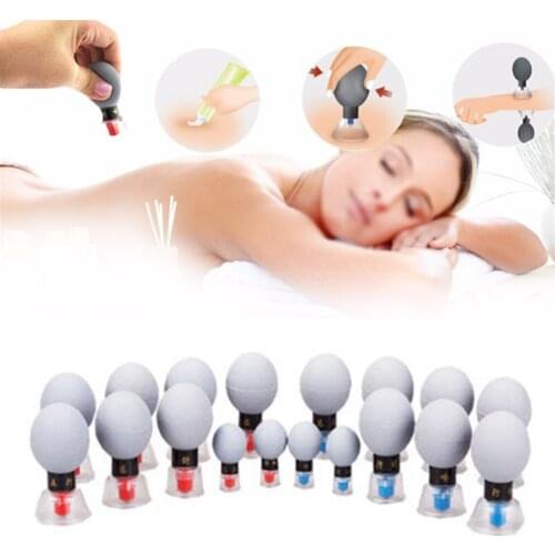 New 18pcs Vacuum Cupping Set TCM Magnetic Therapy Acupressure Suction Cups Chinese Meridian Acupuncture Moxibustion Massage Jars