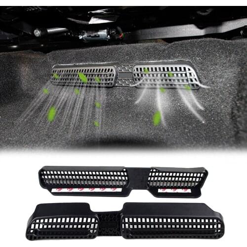 2PCS For Skoda Karoq 2017 2018 Car Under Seat Floor Air Conditioning AC Heater Air Vent Outlet Cover Sticker Grille Mat Frame