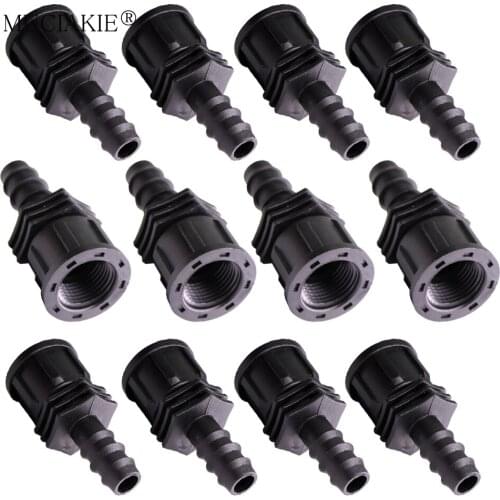 4PCS 1/2" 3/4" Thread Adapter 16 20 25MM PE Tubing Barb Connector Hose Tee Joints Garden Plant Drip Irrigation Coupling Fittings