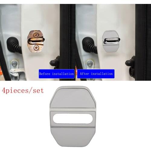 4 pcs silver Stainless Steel Car Door Lock Protective Buckle Cover case for BMW X1 X2 2 5 6 7 Series X5 X6