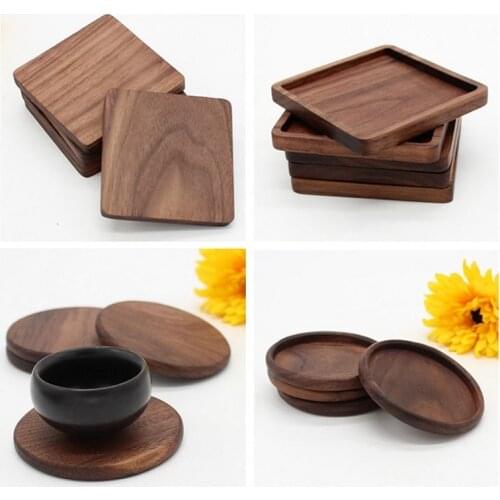 4 Style Wood Coasters Coffee Tea Cup Pads Drinking Mats Teapot Table Mats W9233