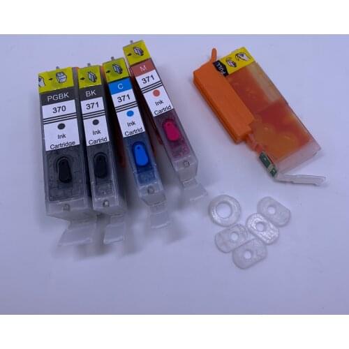 YOTAT 5pcs Full ink Refillable ink cartridge BCI370 BCI-370 BCI-371 for Canon PIXUS MG5930 TS6030 TS5030 printer