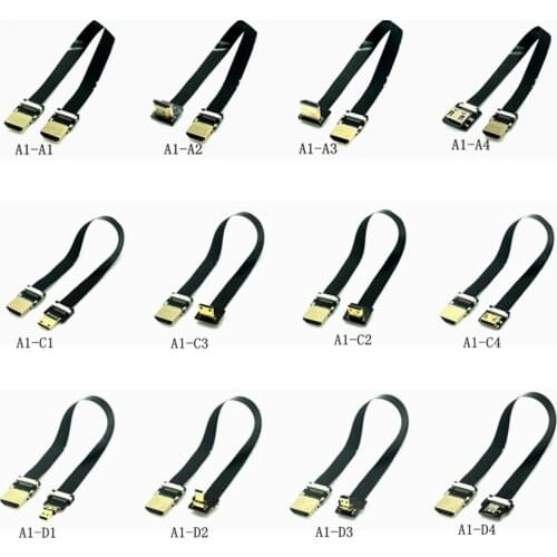 FPV Micro/Mini HD-90 Degree Adapter FPC Ribbon Flat HDMI-compatible-Cable Pitch 20pin For TV Projector Multicopter Aerial Photog