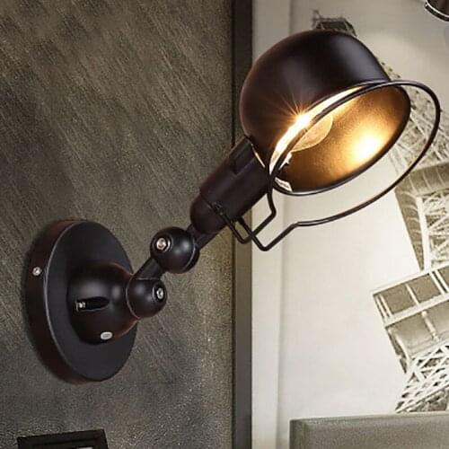 American Creativity black led wall lamp indoor bedroom living room bedside retro spin restaurant lighting Fixture light sconces