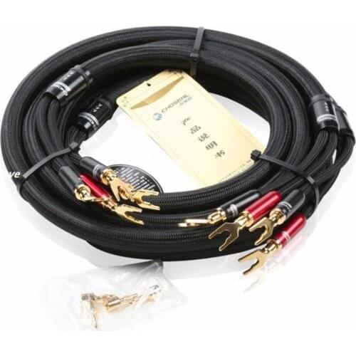 Choseal LB-5108 6N OCC Audiophile HIFI Speaker Cable 24K Gold-plated Banana + U Plug OD16MMx2.5M LB-5108