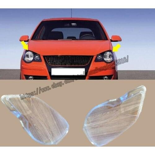For Volkswagen Polo 2006 2007 2008 2009 2010 Headlight Lens Headlamp Cover 2pcs Car modification accessories
