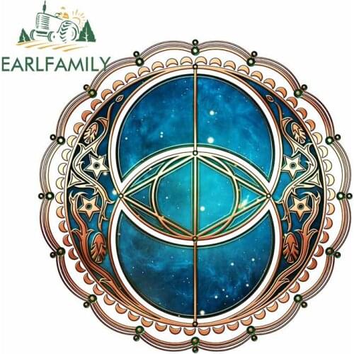 EARLFAMILY 13cm x 12.8cm for Magic Anime Celtic Symbol Car Stickers Waterproof Surfboard Cartoon Refrigerator Decal Decoration