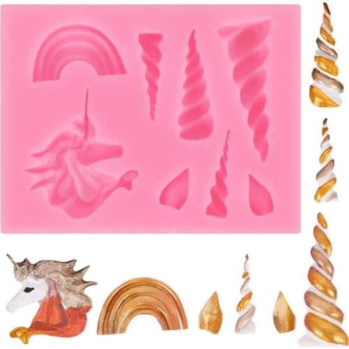Cake Tools Unicorn Cloud Horn Ear Silicone Mold Decorating Cupcake Decorating Gumpaste Fondant Tool Mould Chocolate Candy Molds