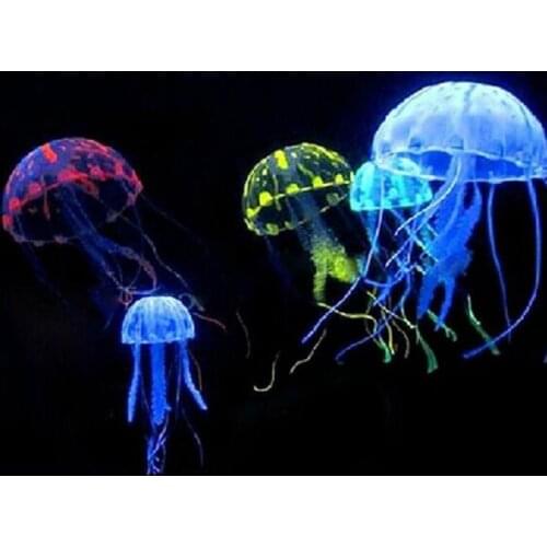Artificial Jellyfish Fish Color Glowing Effect Tank Underwater Live Plant Luminous Aquatic Landscape Ornament Decor Pet Supplies