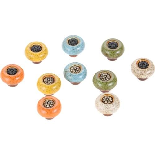 Ceramic Knob single hole colorful handle for furniture cabinet drawer cupboard handle Colorfast rustless high quality