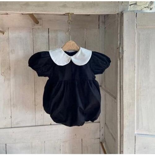 2021 new girls boys ruffles rompers cotton summer puff sleeve babys jumpsuit