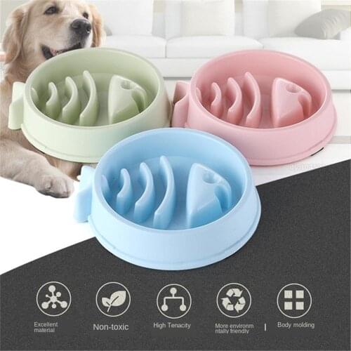 Pet Eating Feeder Fish Bone Shape Dog Bowl Dog Feeding Food Bowls Bloat Stop Healthy Interactive Puppy Food Plate Dishes