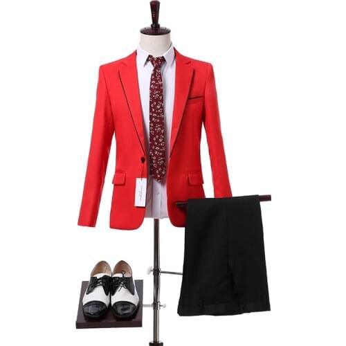 Best Selling 2020 Custom Made Formal Wear Red/White/Black Men Wedding Suits Prom Tuxedo Men Suit