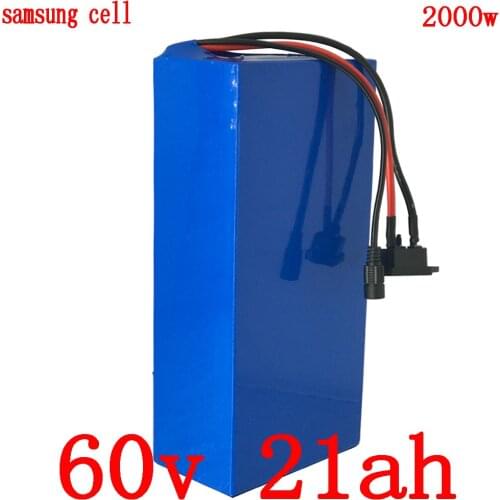 60V 21AH Lithium battery pack 60V 1500W 2000W 2500W electric scooter battery 60v 20ah electric bicycle battery use samsung cell
