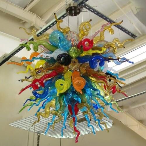 Multi-color Murano Glass Chandelier Lamp loft Indoor Lighting High Hanging LED Light Chihuly Chandelier