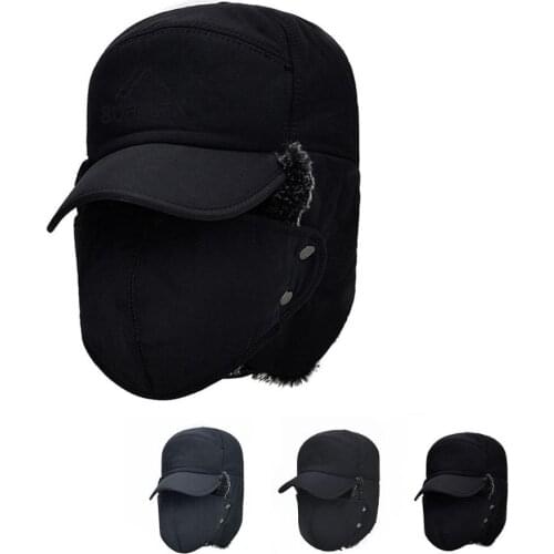 Mens Baseball Cap Winter Thickened Thunderhead Cap Outdoor Mask Cap Thermal Bomber Hats Men Women Fashion Ear Cap