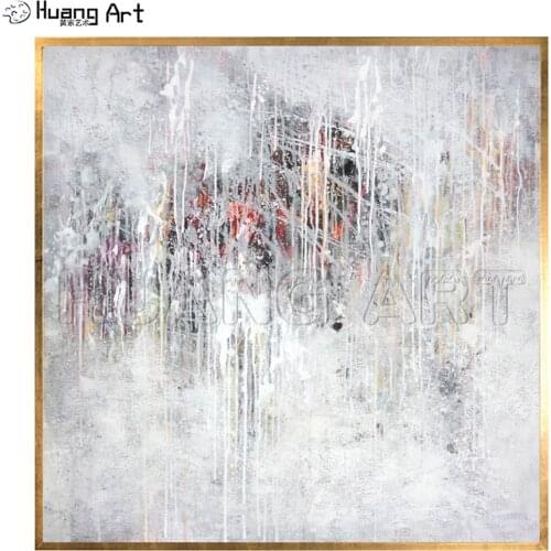 Low Price Hand-painted White Abstract Landscape Oil Painting on Canvas for Living Room Decor Abstract Texture Artworks Painting