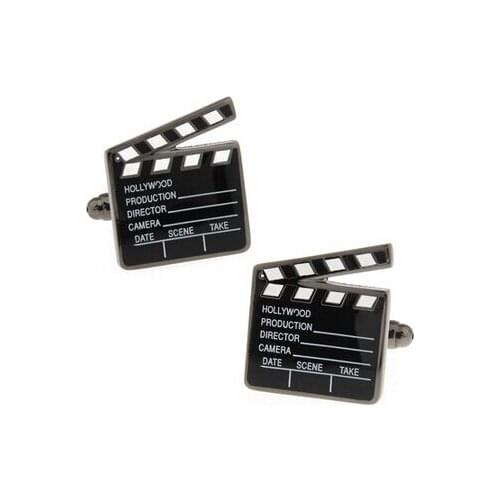 New Design! Factory Price Retail Mens Cufflinks Copper Material Black Colour Slate Design Cuff Links Free Shipping