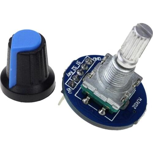 New Rotary Encoder Module For Arduino Brick Sensor Development Round Audio Rotating Potentiometer Knob Cap EC11