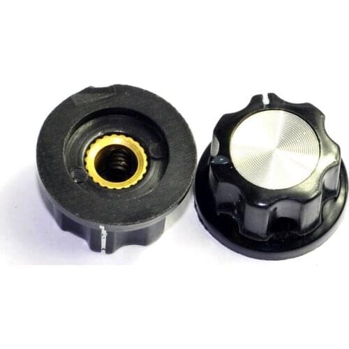 Wholesale and retail 20pc 23mm Pedal Top skirted black knob Guitar tube Amp JAZZ BASS audio DIY parts free shipping