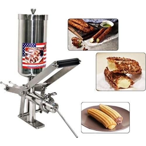 Bakery Restaurant Kitchen Stainless Steel Spanish Donuts Churro Filler Vertical Manual Tube Ice Cream Filling Machine