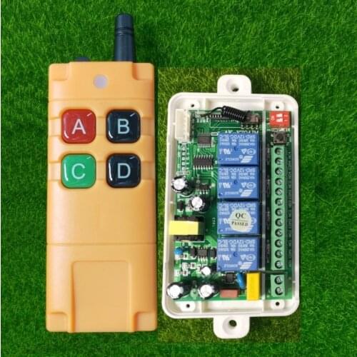 Ndustrial Sector Industrial remote control Home Smart AC 85V 110V 220V 4CH 10A RF Wireless Remote Switch With Manual-Function