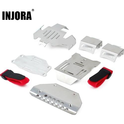 INJORA Stainless Steel Chassis Armor Axle Protector Skid Plate for 1/10 RC Crawler Traxxas TRX-4 G500 Upgrade Parts