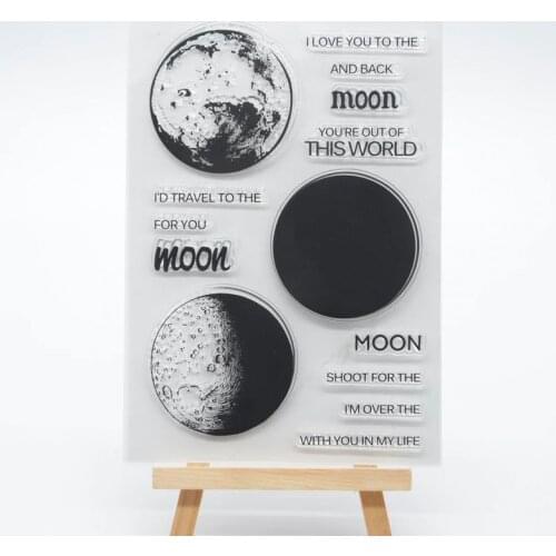 Moon Clear Stamp Rubber Clear Stamp for Card Making Decoration and Scrampbooking