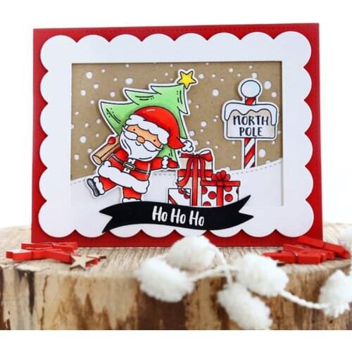 Christmas Santa Moose Transparent Stamp Clear Stamps for DIY Scrapbooking Paper Cards Making Decorative Crafts Supplies 4x6 inch