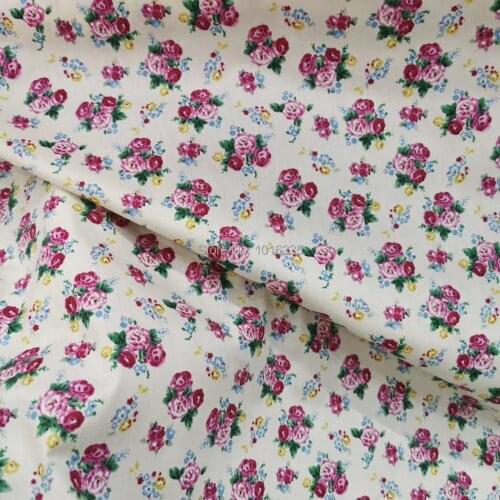 2020 New Arrivals Small Rose Cotton Twill Fabric for DIY Bedding Cloth Sewing Patchwork Quilting and Fashion Dress Making