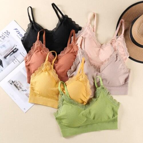 Wom Sexy Bras GatherBralette Ladies Wire Free Fashion Oush Up Lace Bra Lingerie Brassiere Gather Bra Underwear Lingerie