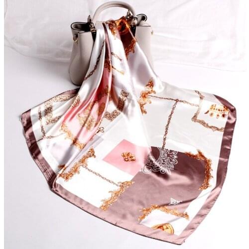 Silk Satin Headscarf Lady Four Seasons Square Small Pouch Silk Scarf Bohemian Vintage Womens Scarf Indian Muslim Islamic Headsc