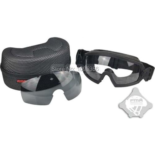 FMA Black Two Lenses Sunglasses LPG01BK12-2R Regulator Goggle For Skilling & Airsoft Game