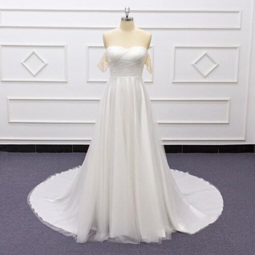 Eslieb Design 2021 Collection Pleats Off Shoulder Sweetheart Neckline Zipper Back Wedding Dress Bridal dress SJ538