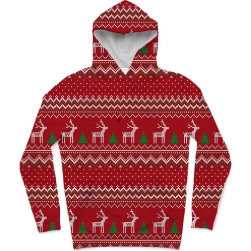 REAL American US SIZE Custom Christmas Deer Effect 3D Sublimation Printing Hoody Hoodie Plus size 5xl 6xl