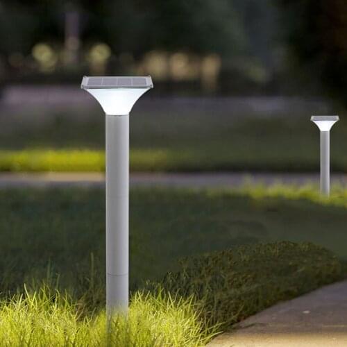 Outdoor Waterproof LED Solar Garden Light Lawn Lamp Modern Aluminum Pillar Light Solar Courtyard Villa Landscape Bollards Lamp