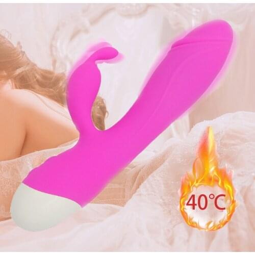 10 Vibration G Spot Rabbit Vibrator USB Charge Big Dildo Heating Vibrator Clit Massager Female Masturbator Sex Toys For Women