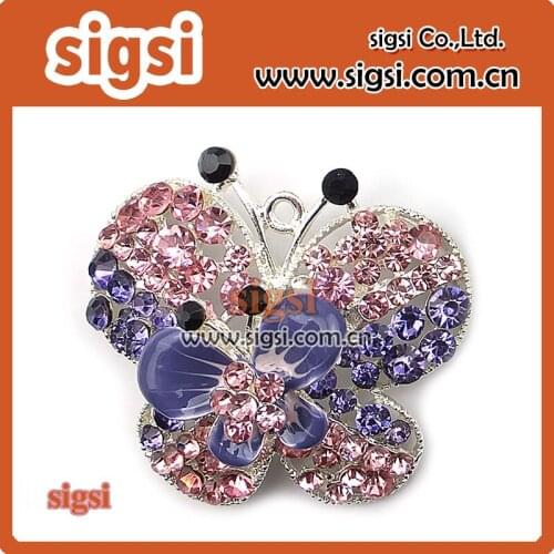 High Quality Rhinestone butterfly Charms Pendant for Kids Chunky Necklace Pendants