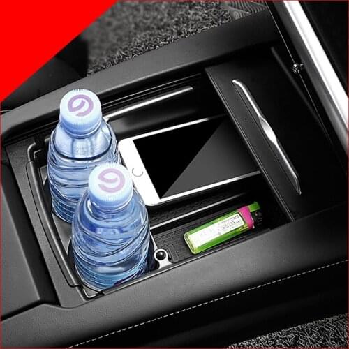 Car central armrest box Interior Accessories Stowing Tidying Center Console Organizer Black For Tesla Model S Model X