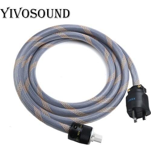 Yivosound HI-end Copper UK Power Cord Cable HIFI Power Cord UK 3 Pin Plug xssh UK Power Plug Cable