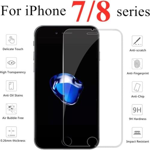 Protective Glass Tremp Sklo On The For iPhone 7 8 Plus aphone Tempered Film iPhoe Protection Glas Screen Protector 7plus 8plus