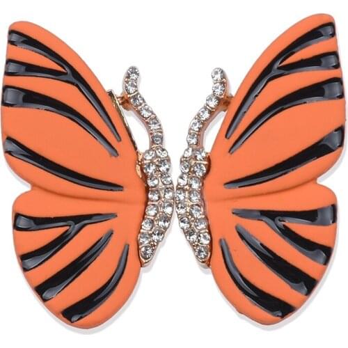 Fashion Enamel Stripe Butterfly Drop Earrings Women Luxury Shine Rhinestone Dangle Earring Jewelry Statement Vintage Earrings