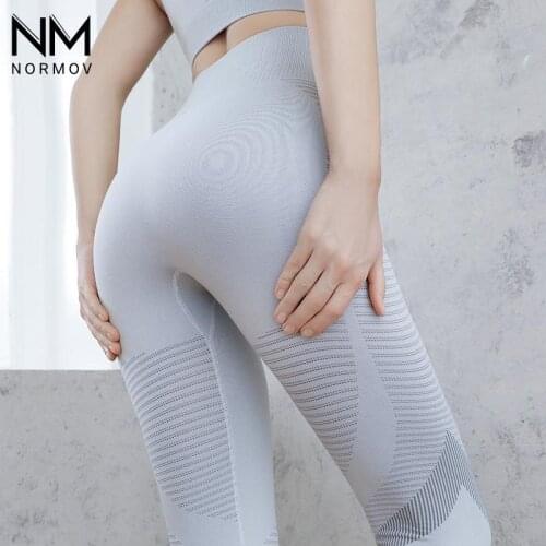 NORMOV Seamless Leggings Women Hollow Out High Waist Fitness Leggins Push Up Breathable Quick-Drying Workout Femme Leggings