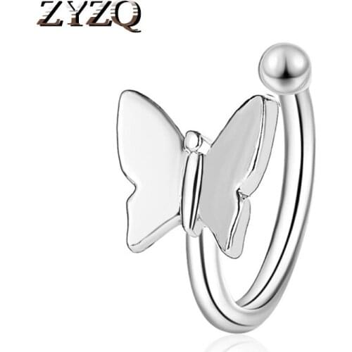 ZYZQ Simple Butterfly Ear Clip Temperament U-Shaped Pierced Earrings Ear Buckle Ear Jewelry
