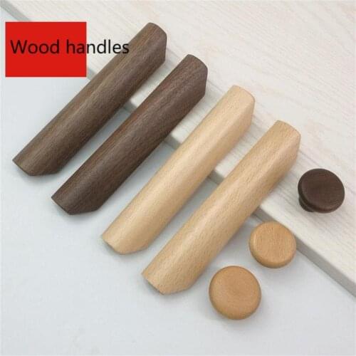 1PCS Cabinet Wardrobe Drawer Door Dresser Pulls Solid Wooden Handles and Knobs Furniture Hardware