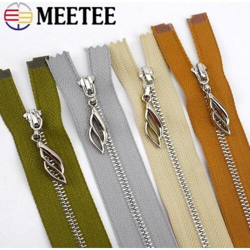 10pcs 3# 15/18/20/25/30cm Auto Lock Metal Zippers for Sewing Leaf Pullers Close-End Decor Zips DIY Bags Jacket Accessories